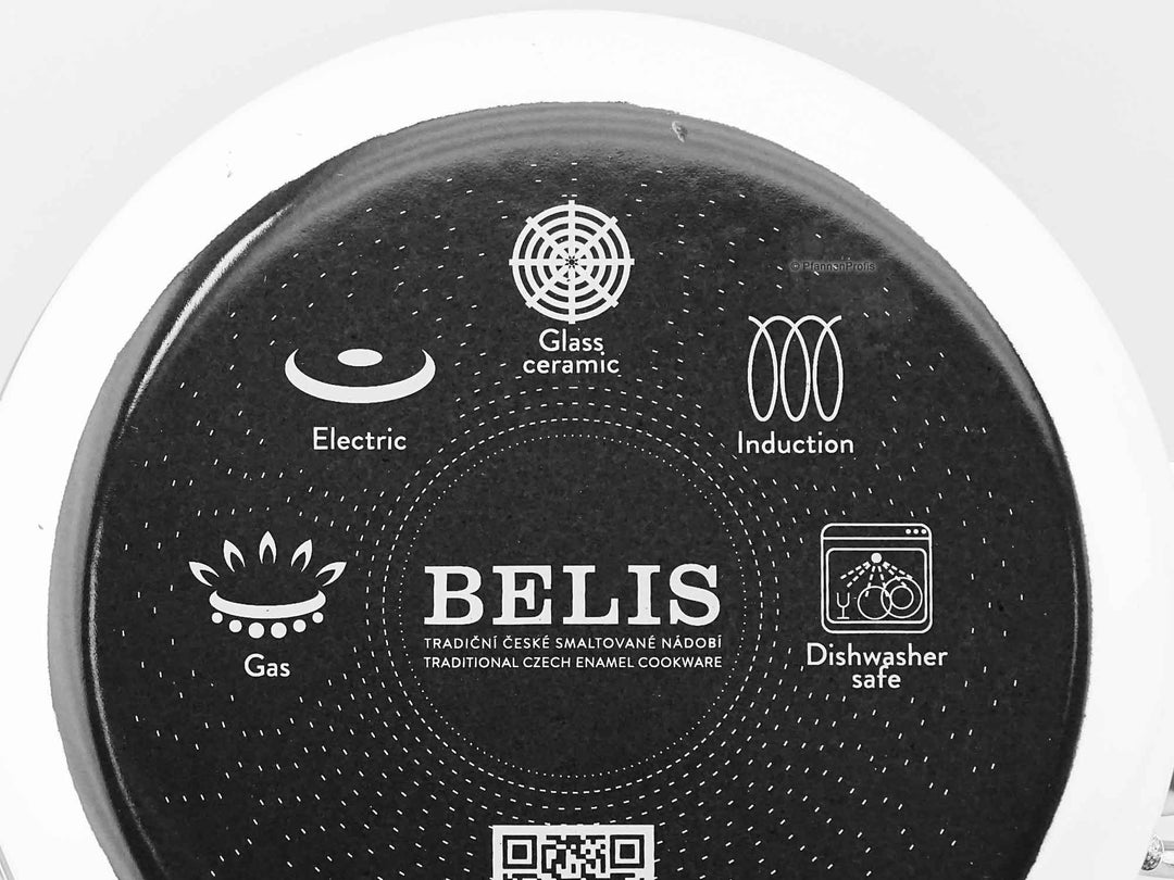 BELIS Stahl-Emaille Kochtopf PREMIUM 20 cm WEISS