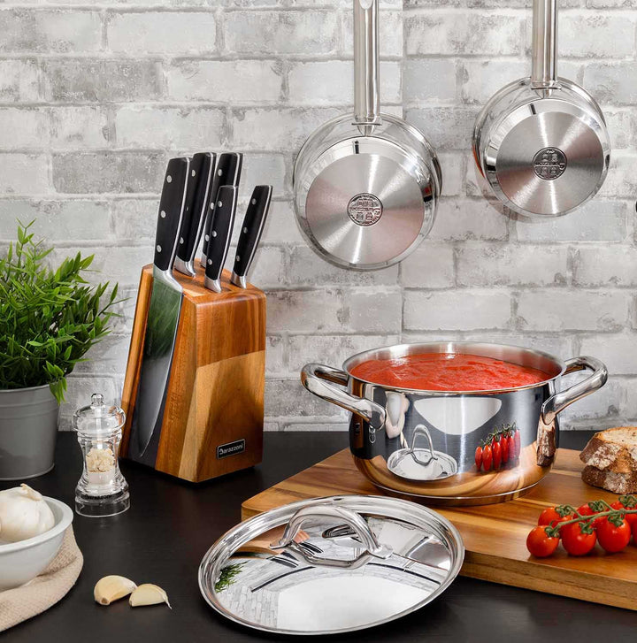 BARAZZONI Kochtopf CHEF LINE Edelstahl 20 cm mit Deckel 3,1 L