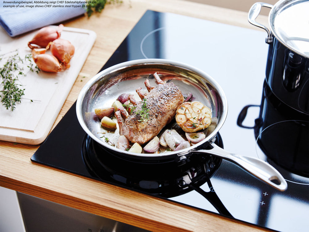 BEKA Bratpfanne CHEF 28 cm Edelstahl Pfanne unbeschichtet Induktion