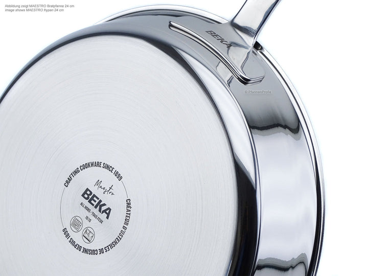 BEKA Bratpfanne MAESTRO 28 cm Edelstahl Pfanne unbeschichtet