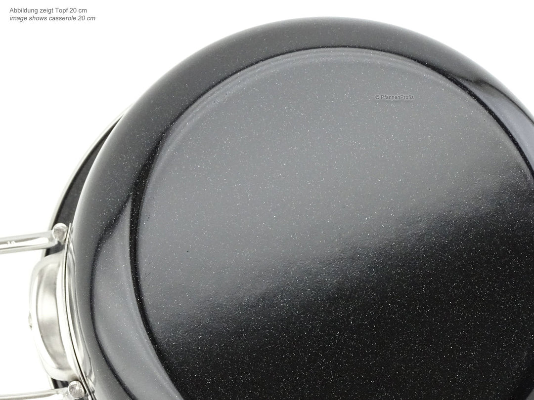BELIS Stahl-Emaille Kochtopf PREMIUM 24 cm SCHWARZ