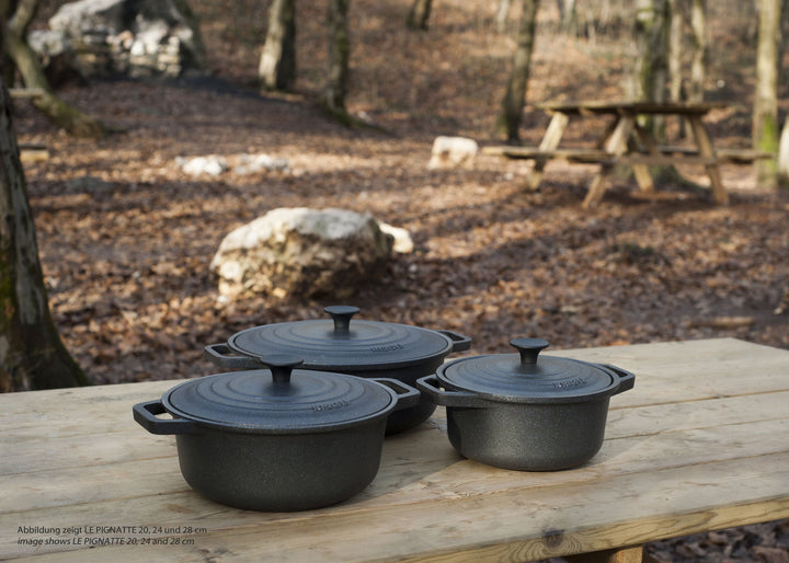 RISOLI Alu Guss Bräter Topf LE PIGNATTE 28 cm Cocotte rund Induktion
